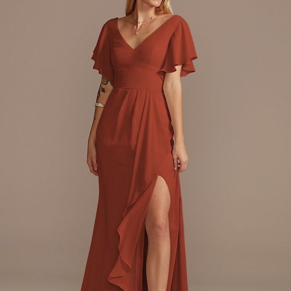 Flutter Sleeve Bridesmaid Dress